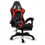 Cadeira De Escritório Python Fly X12 Gamer Ergonômica Preta E Vermelha Com Estofado De Couro Sintético