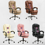 Cadeira De Escritório Reclinável Premium Diretor Ergonômica Cor Preto Material Do Estofamento Couro