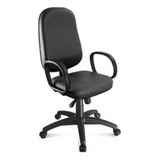 Cadeira De Escritório Renaflex Presidente Ergonômica Preta Com Estofado De Couro Sintético
