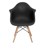 Cadeira De Jantar Elidy Charles Eames Eiffel Com Braço Estrutura Preto X 3 Unidades