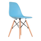 Cadeira De Jantar Empório Tiffany Eames Dsw Madera, Estrutura De Cor Azul, 1 Unidade