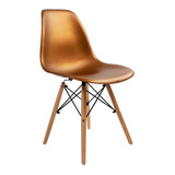Cadeira De Jantar Empório Tiffany Eames Dsw Madera, Estrutura De Cor Bronze, 1 Unidade