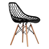 Cadeira De Jantar Empório Tiffany Eames Dsw Madera, Estrutura De Cor Cloe Preto, 2 Unidade