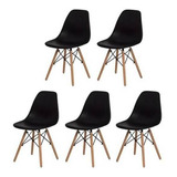 Cadeira De Jantar Henn Decorshop Charles Eames Dkr Eiffel, Estrutura De Cor Preto, 5 Unidades