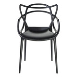 Cadeira De Jantar Sala Allegra Estrutura Empilhavel, 4 Unidade Preto