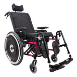 Cadeira De Rodas Alumínio Avd Reclinável 40cm Rosa Pink