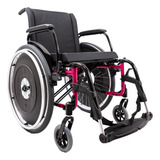 Cadeira De Rodas Avd Alumínio Pés Fixos 48cm Rosa Ortobras