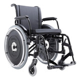 Cadeira De Rodas Avd Alumínio Preta Assento 38 Ao 50 Cm