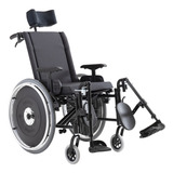 Cadeira De Rodas Avd Alumínio Reclinável 44 Cm - Ortobras Cor Preta