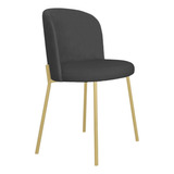 Cadeira Decorativa Ayla Linho Chumbo/champagne Bhwt