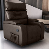 Cadeira Do Papai De Cinema Reclinavel Luxo Gm Corino Marrom