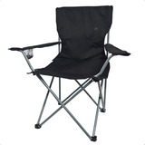 Cadeira Dobrável Neoblue Confort Premium Preta P/ Camping, Praia, Pesca - Porta-copos No Apoio De Braço, Aço Anti-ferrugem, Oxford 600d - Bolsa Incluída, Suporta 120kg