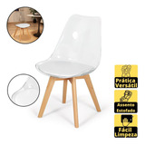 Cadeira Eames Wood Leda Acrílico Transparente