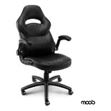 Cadeira Escritorio Moob Horizon Com Função Relax Braços Ajustáveis Verticalmente Estofado Em Couro Sintético Suporte Fixo Lombar