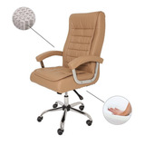 Cadeira Escritorio Presidente Executiva Giratoria 150 Kgs Cor Caramelo