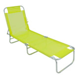 Cadeira Espreguiçadeira Textilene Em Alumínio Bel Cor Amarelo