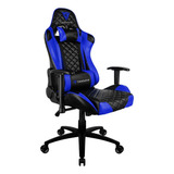 Cadeira Gamer De Escritório Ergonômica Thunderx3 Tgc12 Preto E Azul Revestimento Sintético