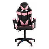 Cadeira Gamer Para Escritório Preta Rosa I Tech Chair