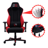 Cadeira Gamer Reclinável Estofada Com Regulagem - Vermelho 