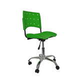 Cadeira Giratoria Ergoplax Secretaria Cromada Verde