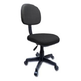 Cadeira Giratória Secretária Preta Home Office Escolar Cor Preto Material Do Estofamento Tecido