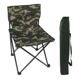 Cadeira Média Dobrável Articulada Pesca Camping Camuflada