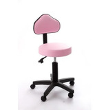 Cadeira Mocho Estética Com Encosto Verona Rosa Pink 
