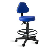 Cadeira Mocho Sapri Giratória Alta Com Aro Cor Azul