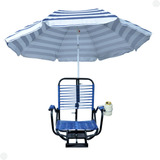 Cadeira Para Barco Com Braço E Suporte De Guarda Sol