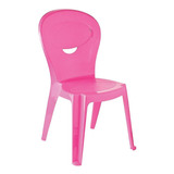 Cadeira Plastica Monobloco Infantilo Vice Rosa