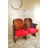 Cadeira Poltrona De Cinema Dupla - Antiga Restaurada - Cimo