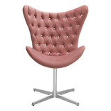 Cadeira Poltrona Decorativa Egg Slim Capitonê Base Giratória