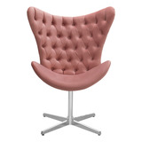 Cadeira Poltrona Decorativa Egg Slim Capitonê Base Giratória