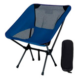 Cadeira Portátil De Acampamento Pesca E Atividades Ao Ar Livre Material Resistente Oxford Acompanha Bolsa Para Transporte Cor Azul