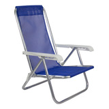 Cadeira Praia,piscina,sítio Reclinável 4 Posições Lazy Azul