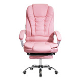 Cadeira Presidente C/ Massagem 7 Pontos Rosa Claro 