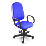Cadeira Presidente Com Relax Corino Preto Cor Azul Material Do Estofamento Couro Sintético