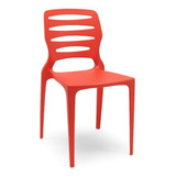 Cadeira Ville 63 Vermelho - Kit Com 4 Unidades Branco Ci