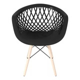Cadeira Web Cloe Clarice Sidera Base Wood Preto
