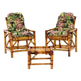 Cadeiras Individuais De Bambu + 1 Mesa - Aproveite!