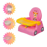Cadeirinha Alimentação Portatil Bebê Criança Menina + Brinde