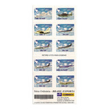 Caderneta Cartela Cd-25 Tema Aviação 10 Selos Diferentes