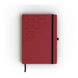 Caderneta Younote 0301 Cubos Cânvas Vermelho Miolo Liso