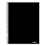 Caderno 1/4 Pequeno Espiral Capa Dura Preta 200 Fls Neutro