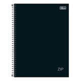 Caderno 1 Matéria 80fls Universitário Espiral Capa Dura Zip Tilibra - Preto