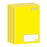 Caderno Brochura 1/4 Jandaia Stiff 48 Folhas Amarelo 10 Un