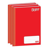 Caderno Brochura 1/4 Jandaia Stiff 96 Folhas Vermelho 5 Un