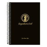 Caderno Colegial Personalizado Profissões Preto Gold