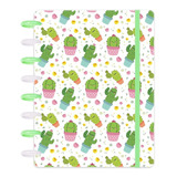 Caderno Disco Basic Inteligente A5-80 Folhas Disco Cactos