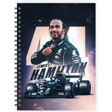 Caderno Grande Capa Dura Lewis Hamilton #1 200 Fls 10 Mat.